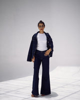 Signature Wide Leg Jeans In Blue Black