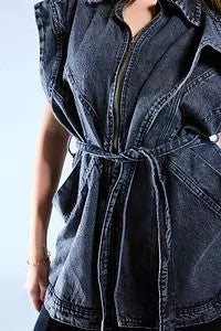 Belted Grey Vest