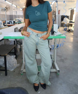Signature Wide Leg Jeans in Ash Blue