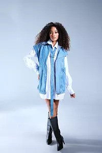 Belted Denim Vest