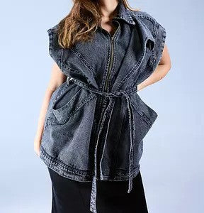 Belted Grey Vest