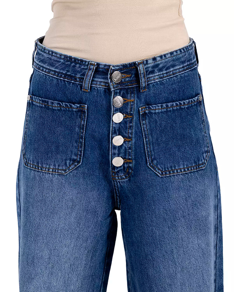 Bootleg Jeans In Bright Navy