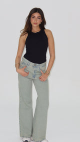 Signature Wide Leg Jeans in Ash Blue