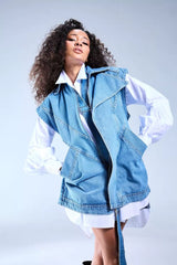 Belted Denim Vest