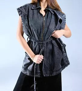 Belted Grey Vest