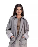 Faded Grey Denim Coat