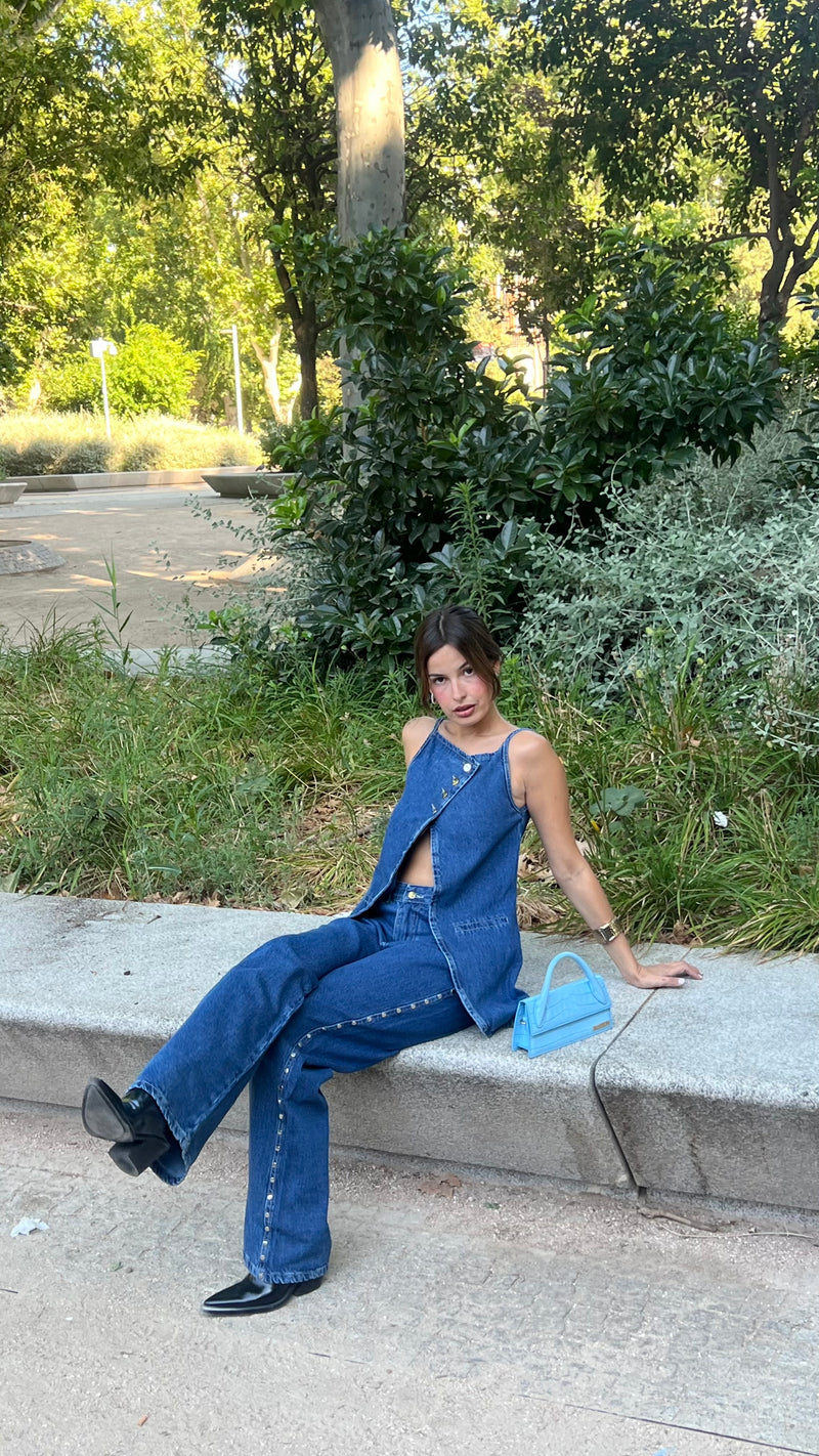 Blue Denim Vest Trousers