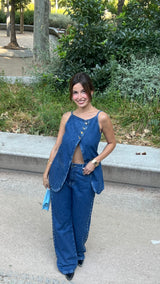 Blue Denim Vest Trousers