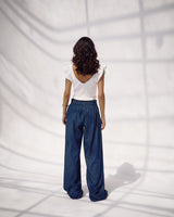 Dark Wash Wide-Leg Denim Pants