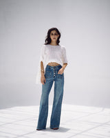 Bootleg Jeans In Bright Navy