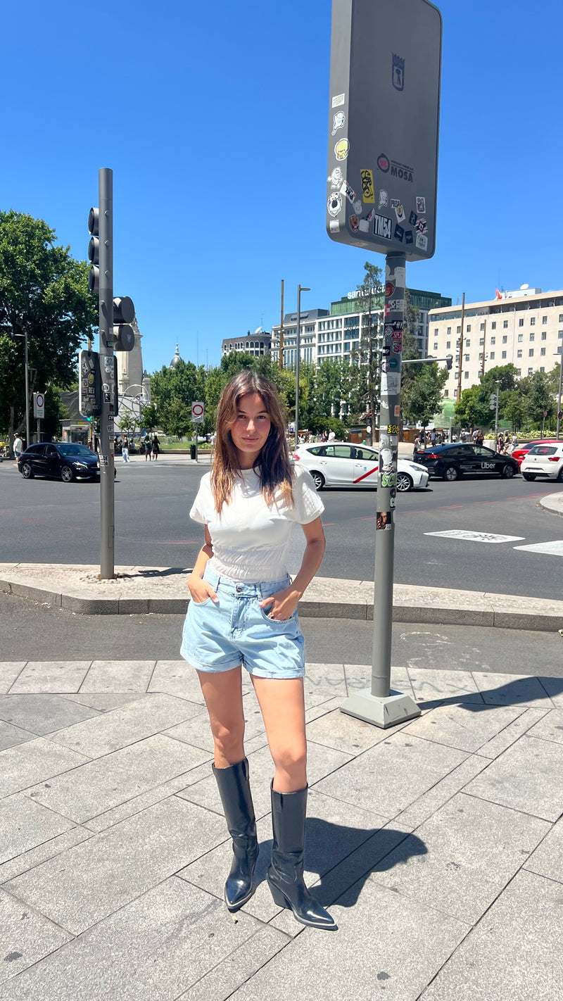 Oversized Shorts in Ash Blue
