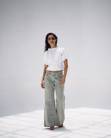 Signature Wide Leg Jeans in Ash Blue