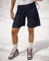 Washed Script Knee-Length Shorts