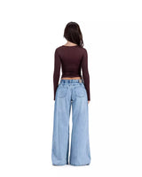Wide Leg Sky Blue Jeans