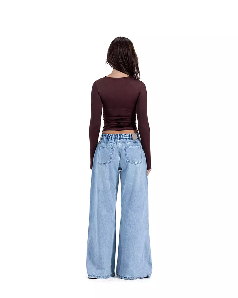 Wide Leg Sky Blue Jeans