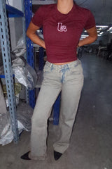 Low Waist Washed Dusty Grey
