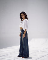 Bootleg Jeans in Deep Blue Washed