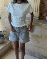 Bootleg Shorts in Steel Grey