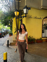 Low Waist Washed Brown