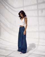 Dark Wash Wide-Leg Denim Pants