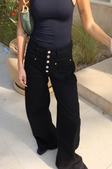 Bootleg Jeans in Deep Black