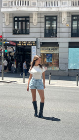 Oversized Shorts in Ash Blue