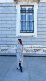 Denim Co-ord Set In Gray