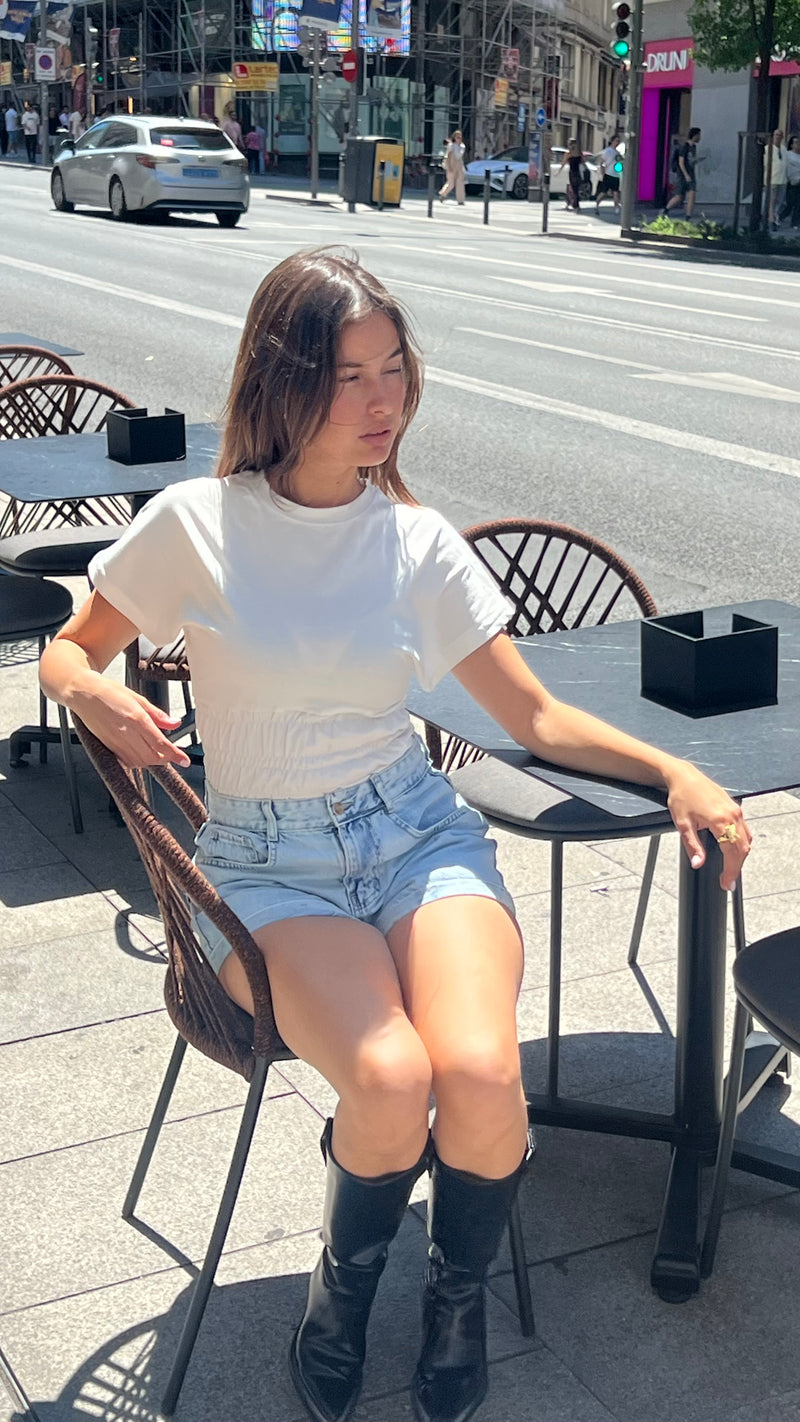 Oversized Shorts in Ash Blue