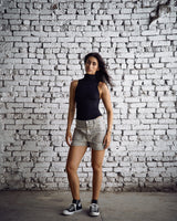 Bootleg Shorts in Steel Grey