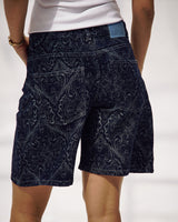 Washed Script Knee-Length Shorts