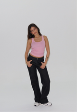 Low Waist Washed Black