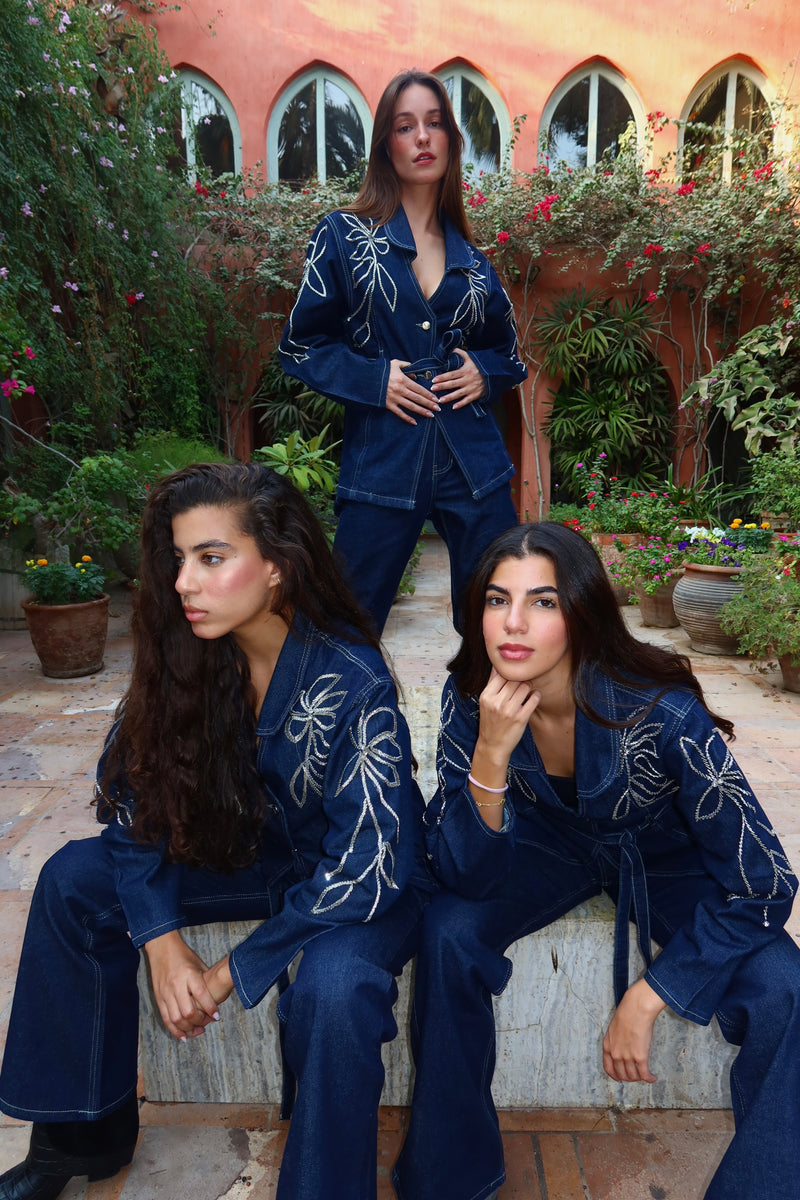 Floral Touch Denim Set