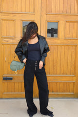 Bootleg Jeans in Deep Black