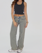 Low Waist Washed Dusty Grey