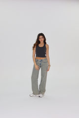Low Waist Washed Dusty Grey