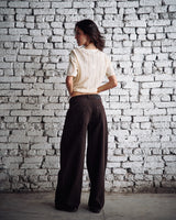 Embellished Denim Pants In Brown