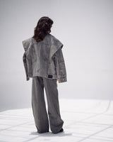 Unembellished Denim Piece set in Gray