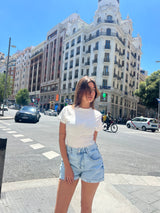 Oversized Shorts in Ash Blue