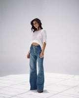 Bootleg Jeans In Bright Navy