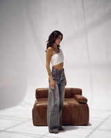 Bootleg Jeans in Washed Grey