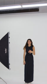 Signature Deep Black Maxi Denim Dress