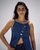 Blue Denim Vest Trousers
