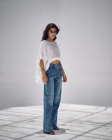 Bootleg Jeans In Bright Navy
