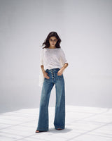 Bootleg Jeans In Bright Navy