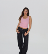 Low Waist Washed Black