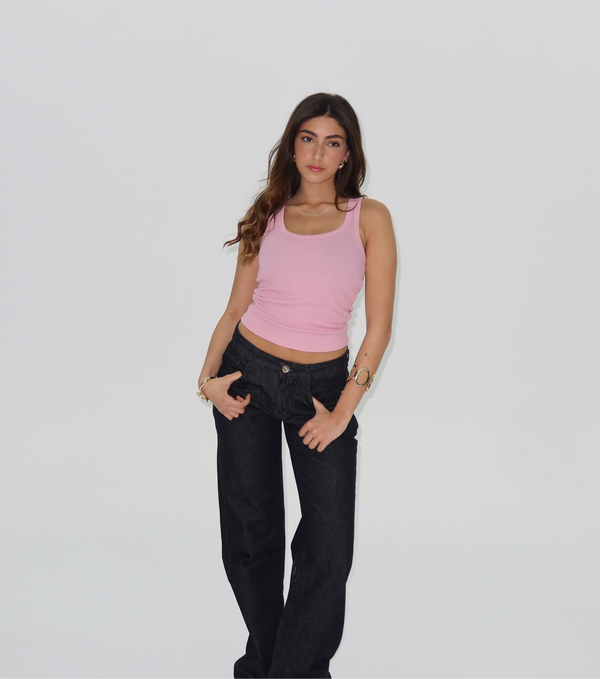 Low Waist Washed Black