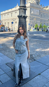 Denim Co-ord Set In Gray