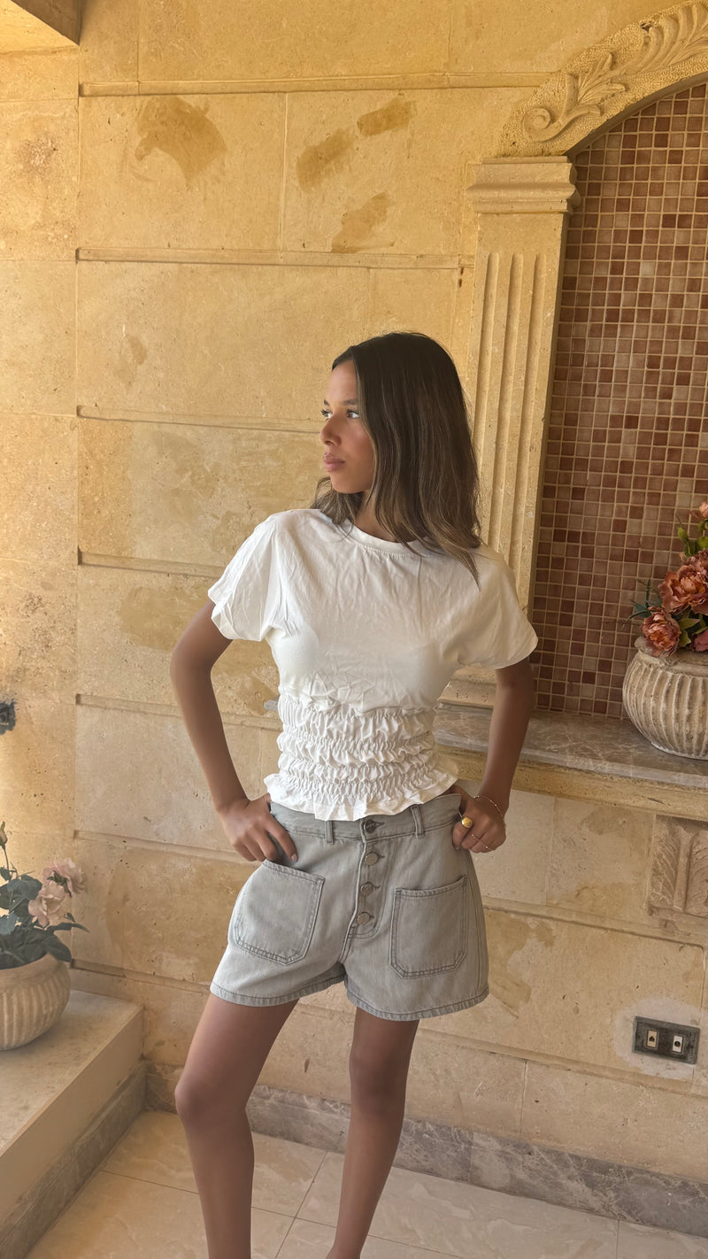 Bootleg Shorts in Steel Grey