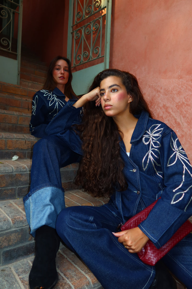 Floral Touch Denim Set