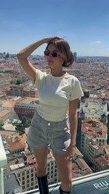 Bootleg Shorts in Steel Grey